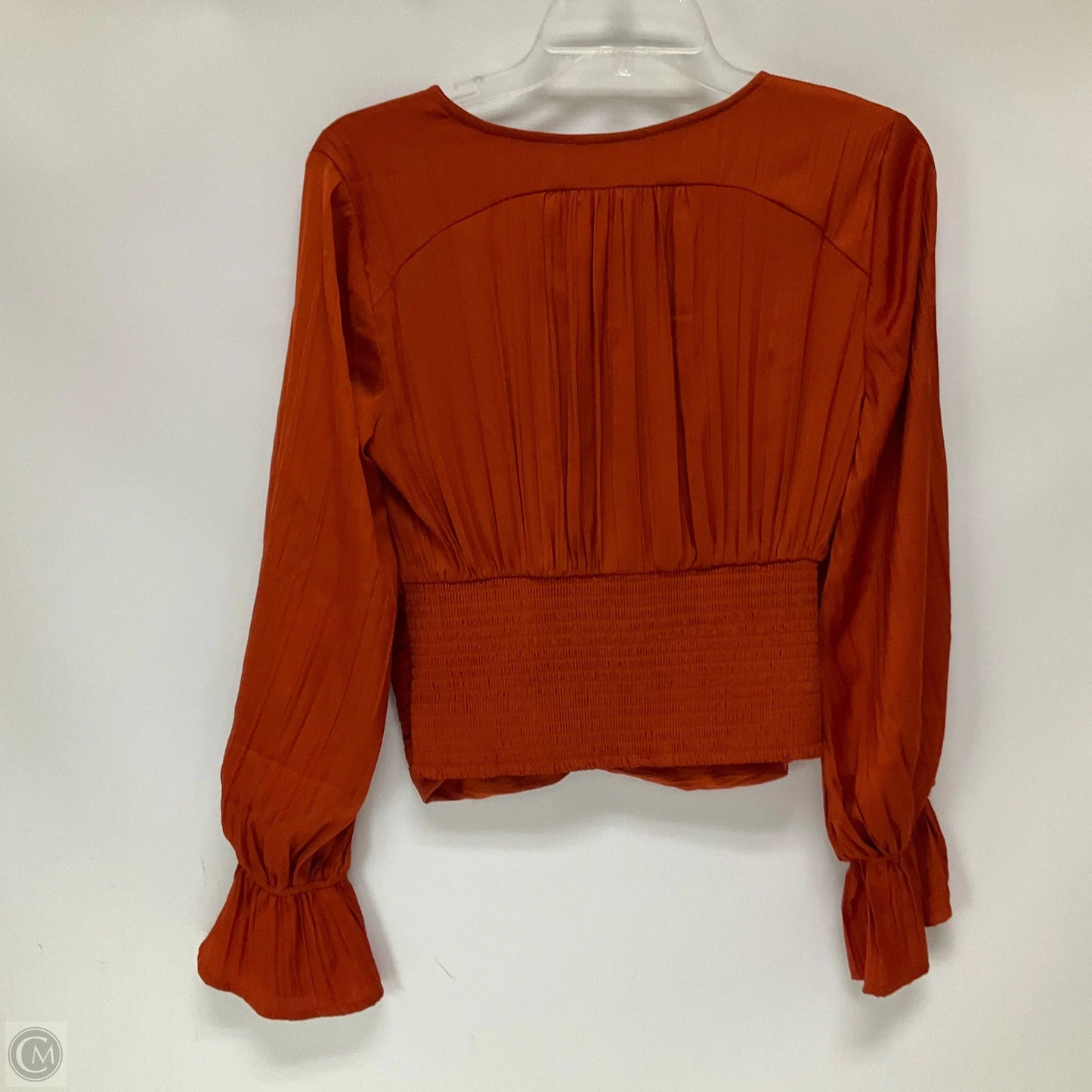 Top Long Sleeve By Anthropologie In Orange, Size: S