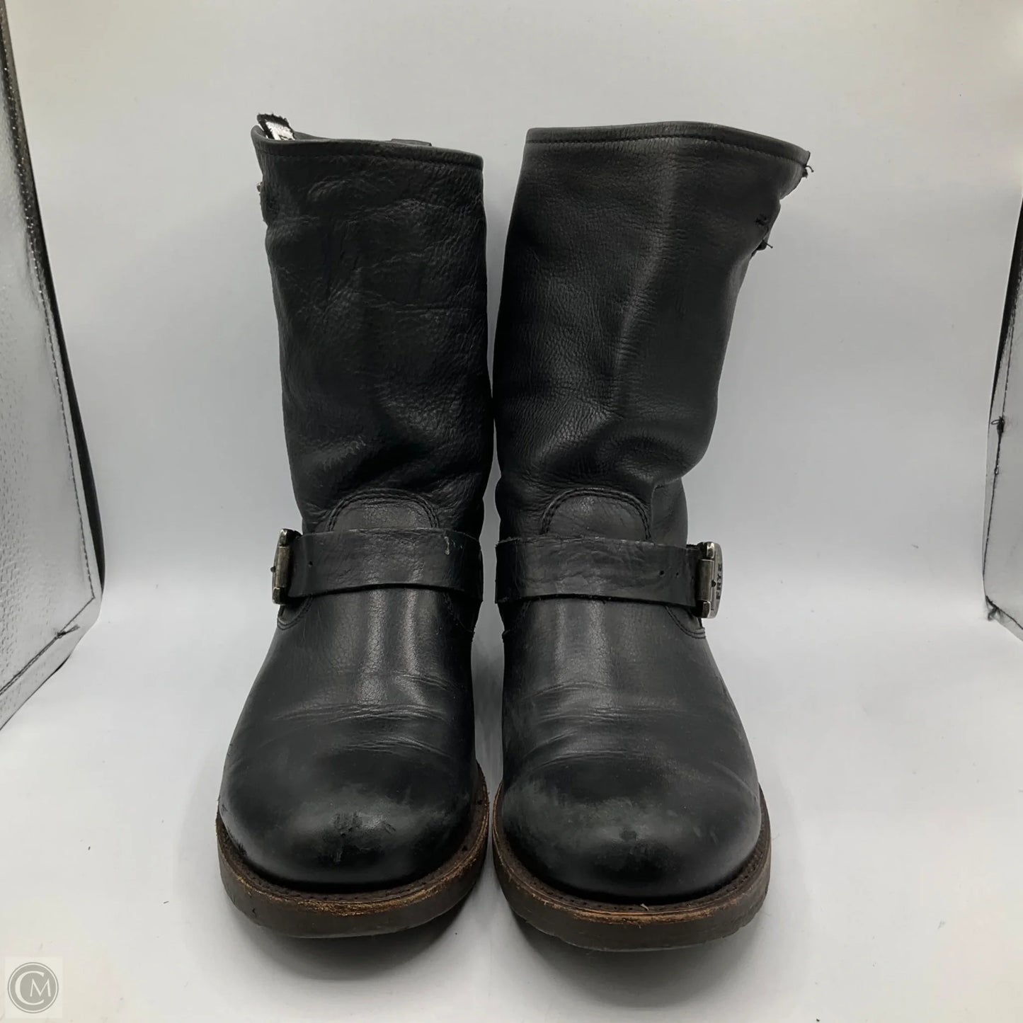 Boots Designer By Frye In Black, Size: 9.5