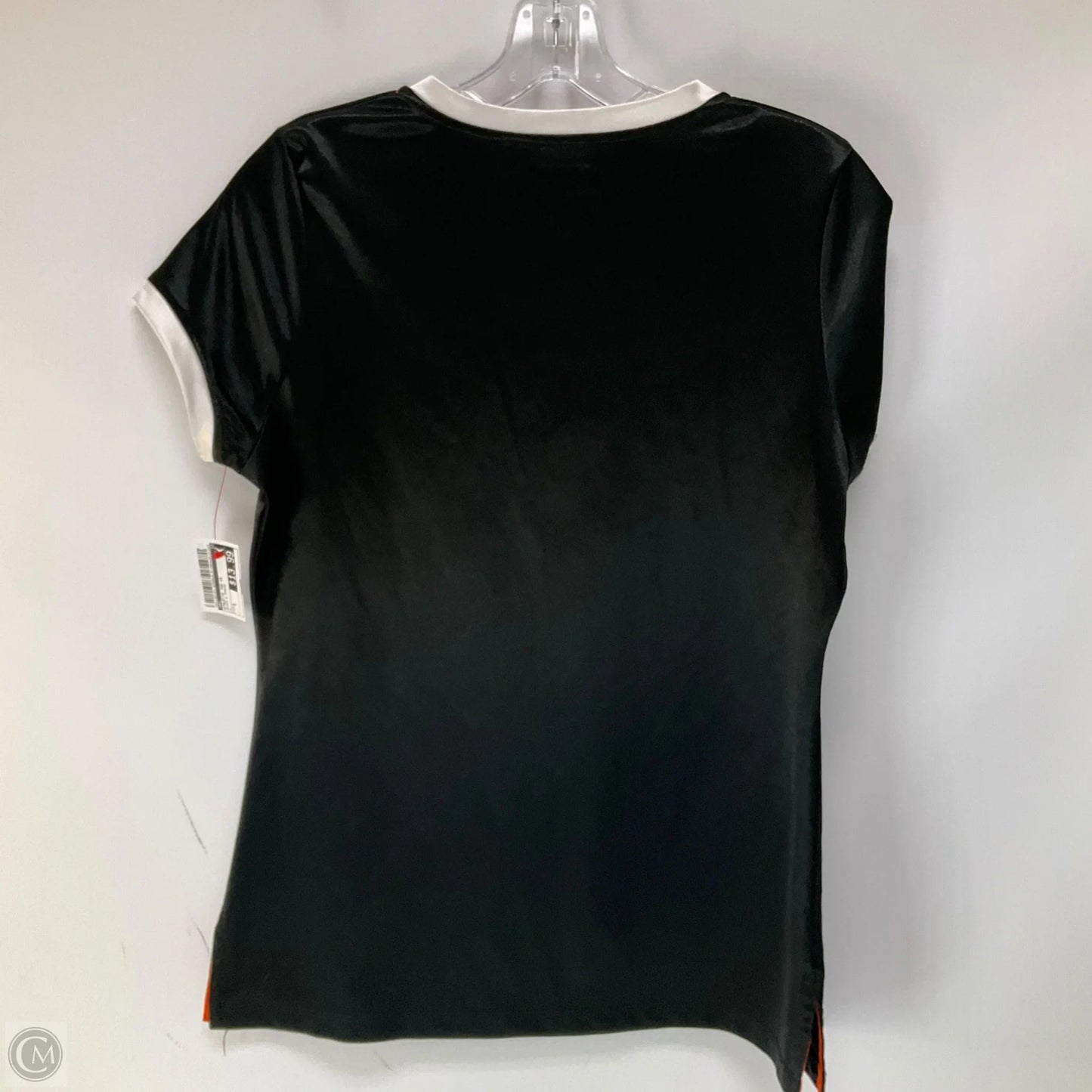 Athletic Top Short Sleeve By Nfl In Black & Orange, Size: S