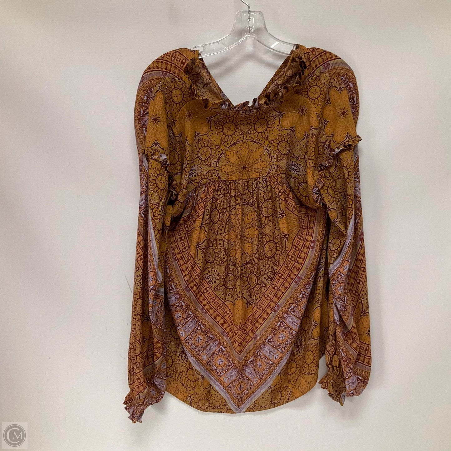 Top Long Sleeve By Free People In Brown & Purple, Size: Xs