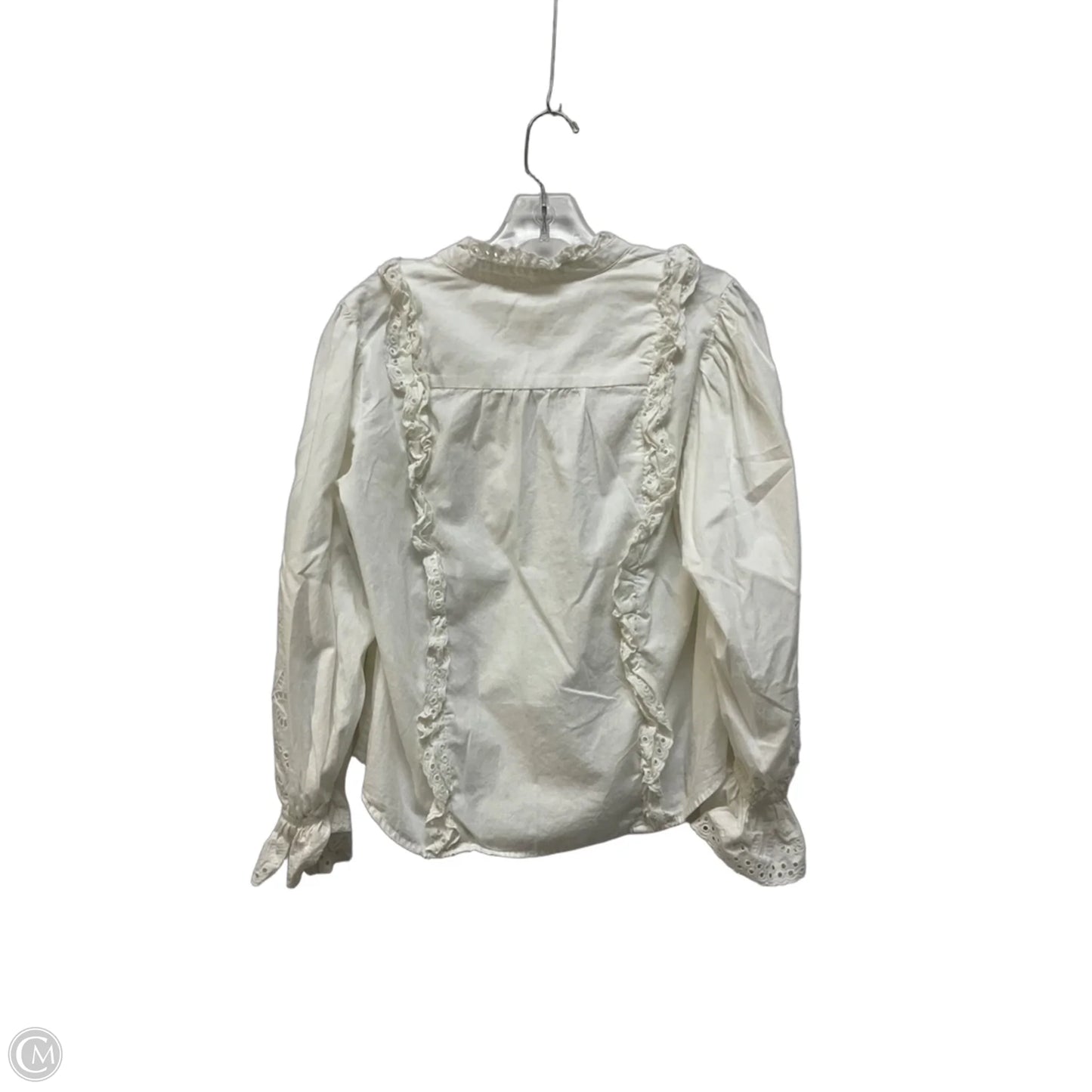 Top Long Sleeve By Maeve In White, Size: M
