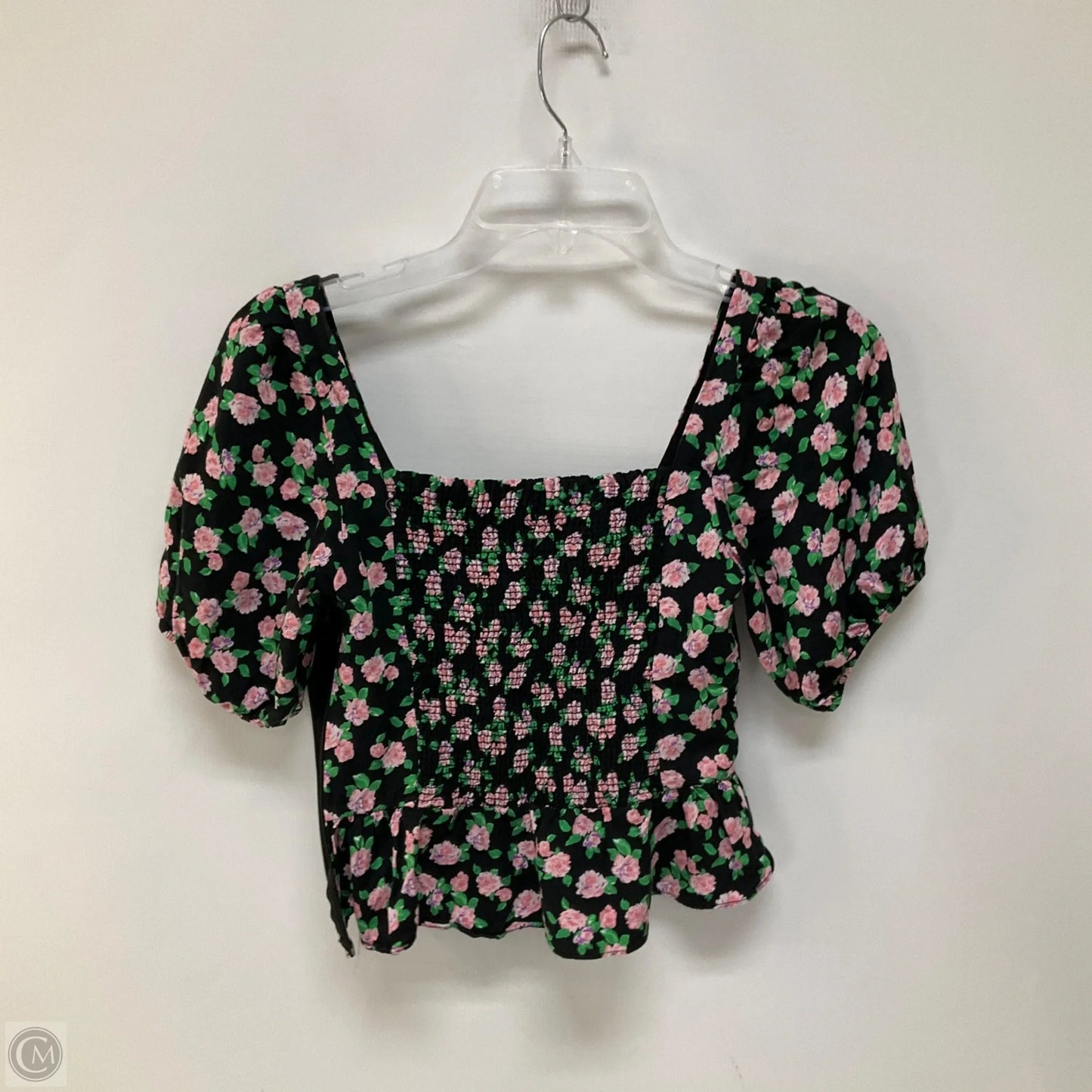 Top Short Sleeve By Zara In Floral Print, Size: Xs