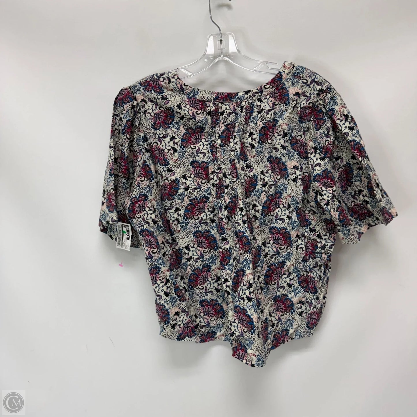 Top Short Sleeve By Evereve In Floral Print, Size: L