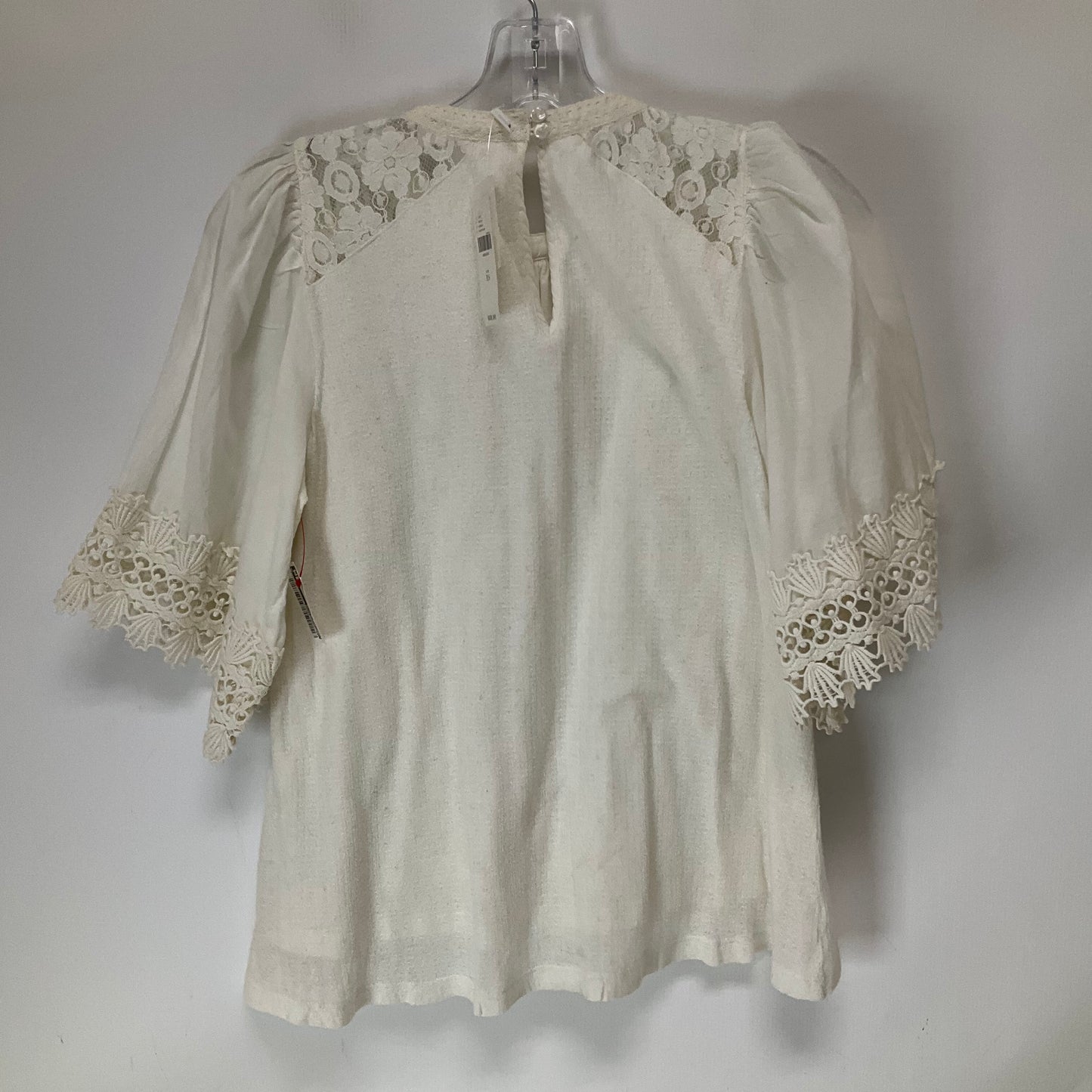Top Short Sleeve By Anthropologie In White, Size: Xs