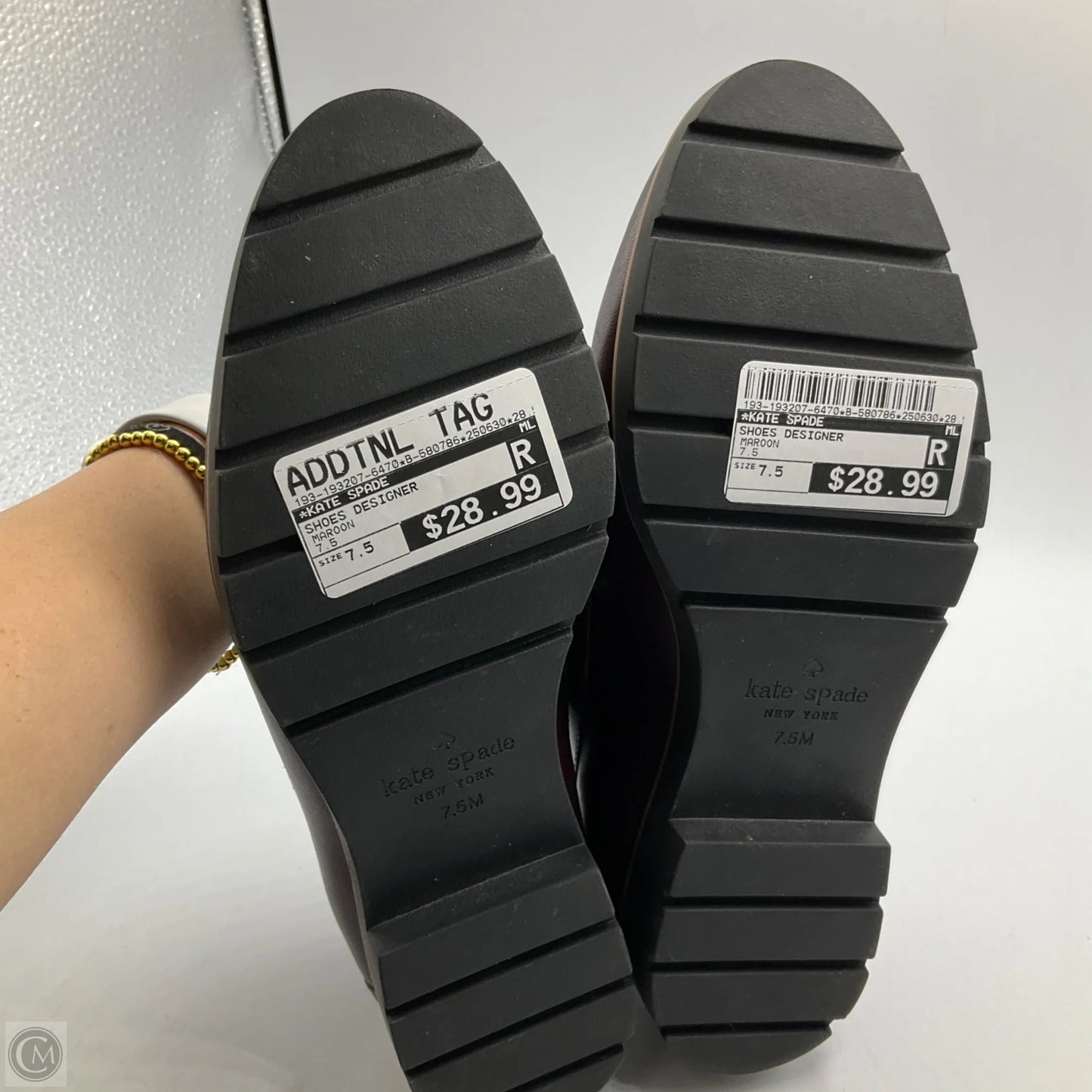 Shoes Designer By Kate Spade In Maroon, Size: 7.5