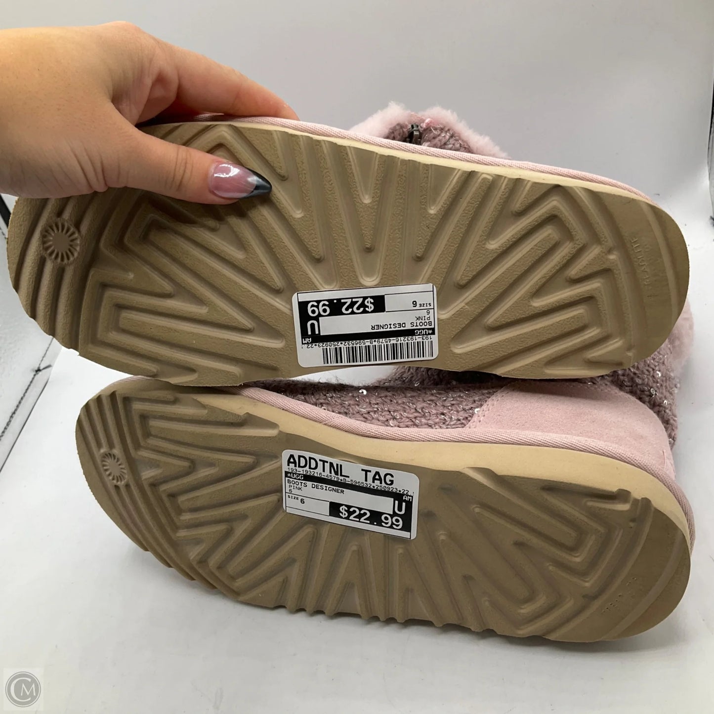 Boots Designer By Ugg In Pink, Size: 6