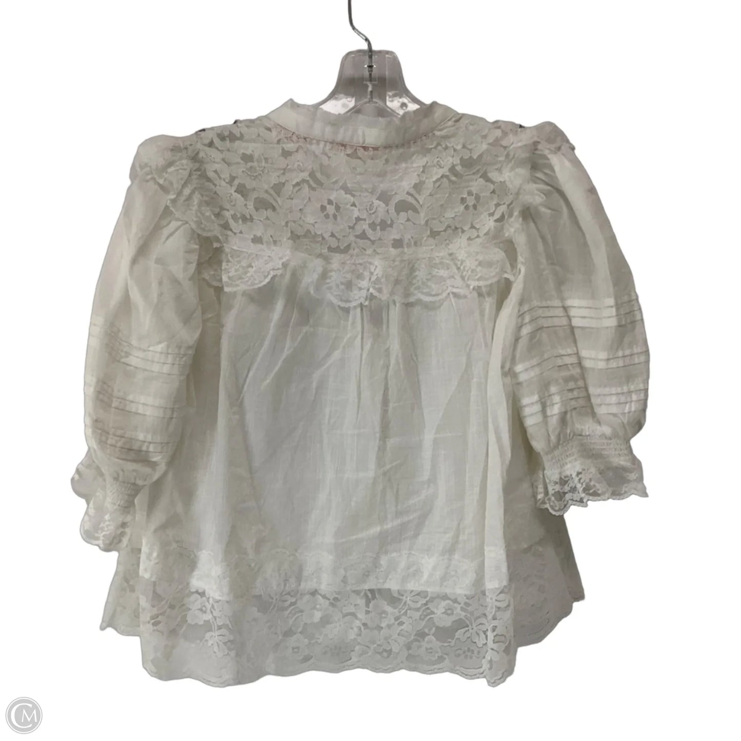 Top Short Sleeve By Anthropologie In White, Size: S