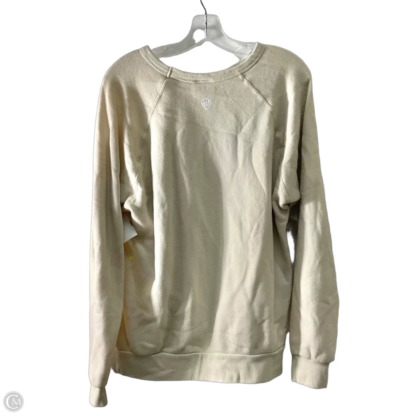 Athletic Sweatshirt Crewneck By Clothes Mentor In Cream & Orange, Size: M