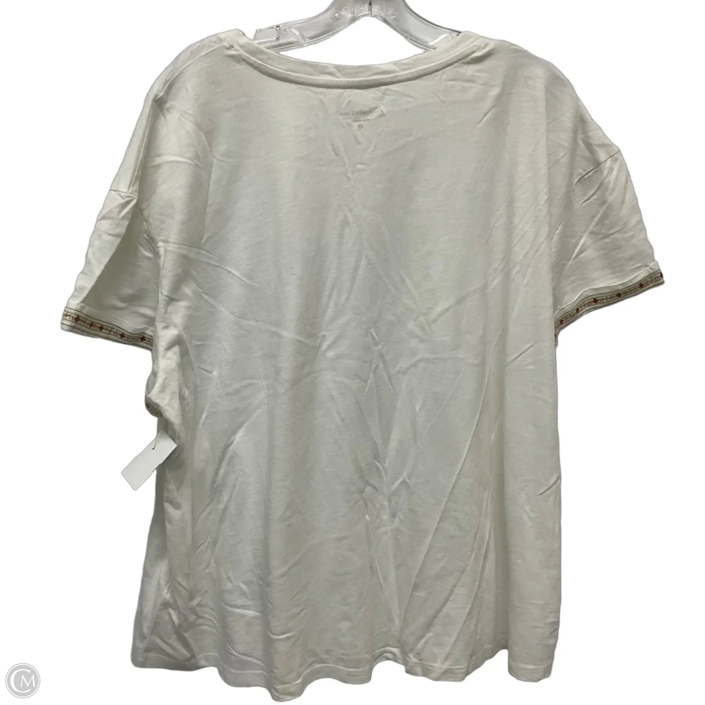 Top Short Sleeve By Coldwater Creek In Cream, Size: 2x