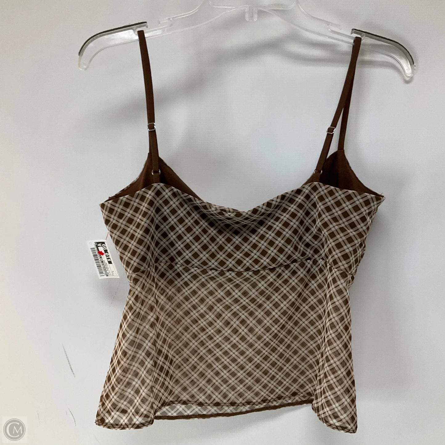 Top Sleeveless By Abercrombie And Fitch In Plaid Pattern, Size: L