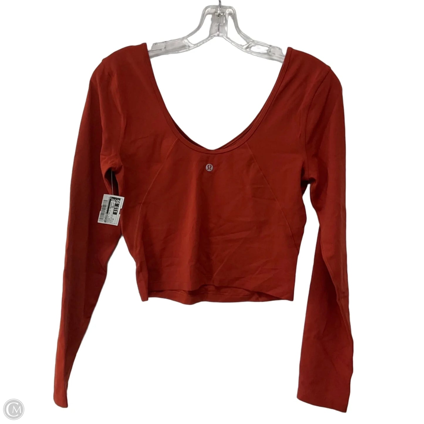 Athletic Top Long Sleeve Crewneck By Lululemon In Orange, Size: 10