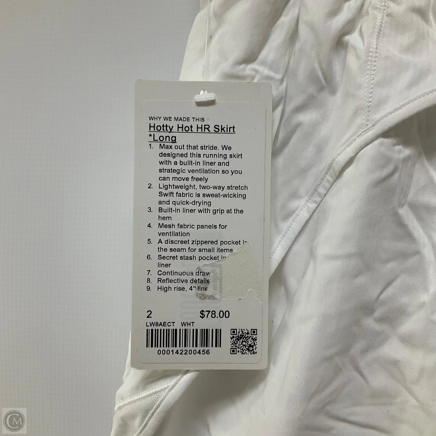 Athletic Skirt By Lululemon In White, Size: 2