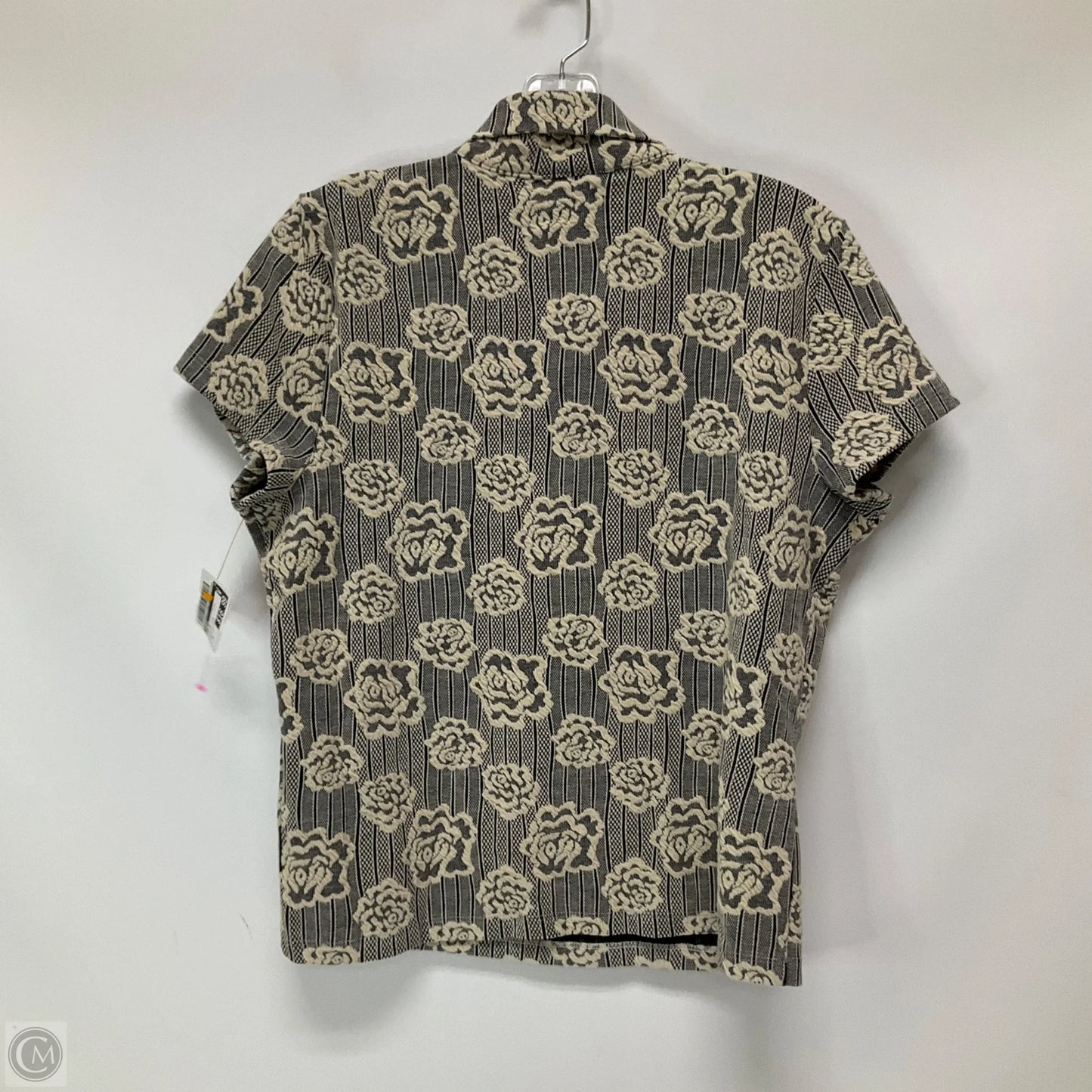 Top Short Sleeve By Maeve In Black & Cream, Size: L