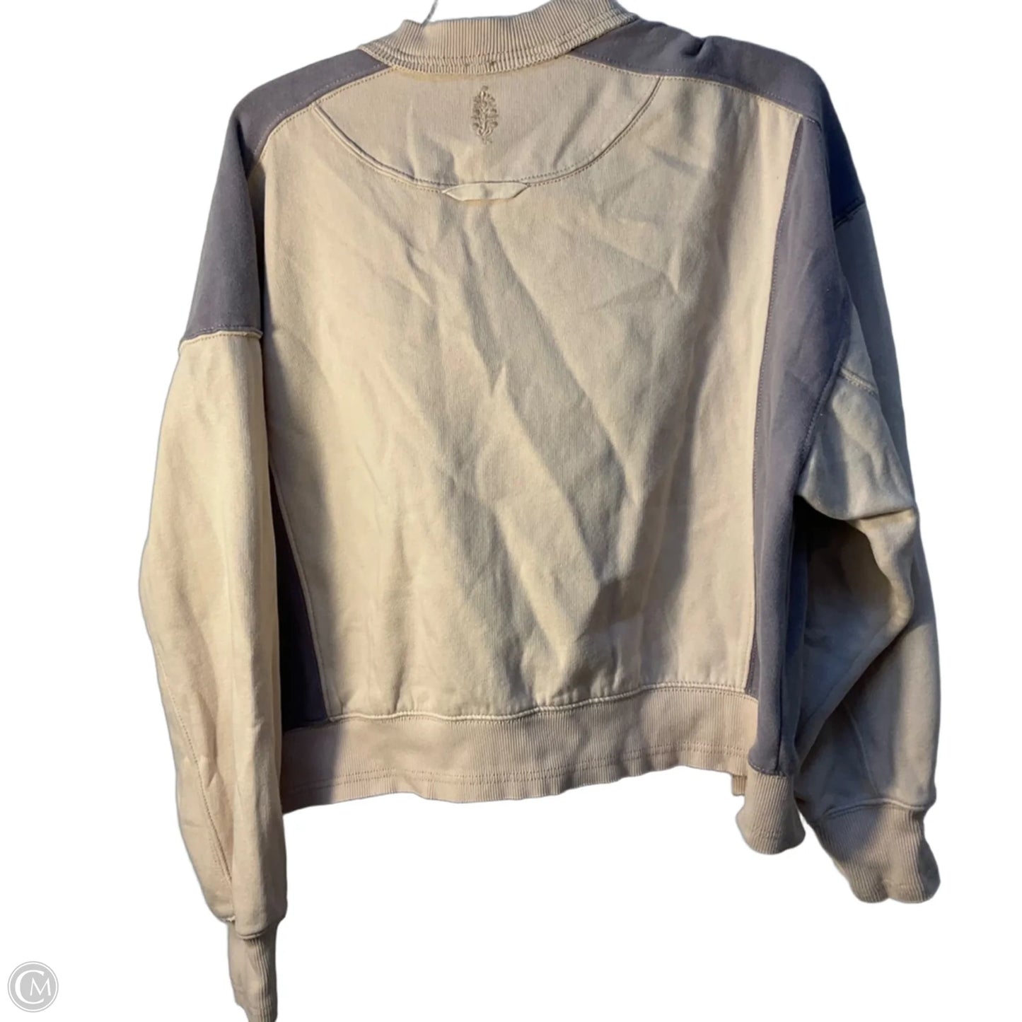 Sweatshirt Collar By Free People In Cream & Purple, Size: M