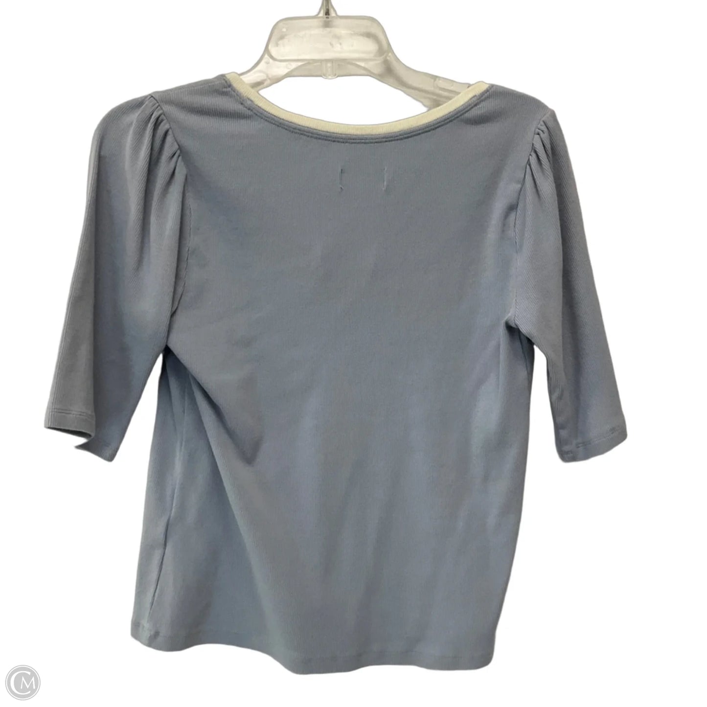 Top Short Sleeve By Maeve In Blue & White, Size: M