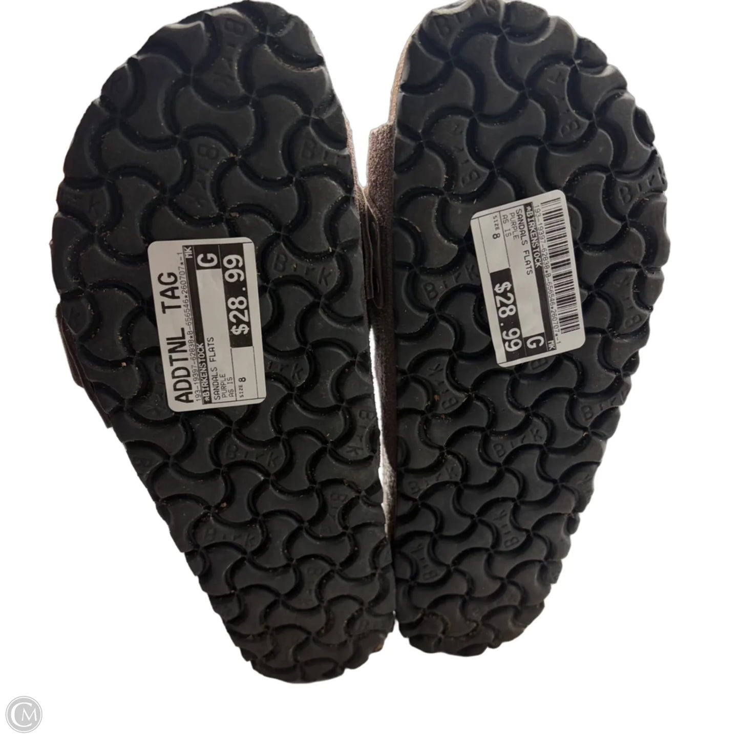Sandals Flats By Birkenstock In Purple, Size: 8