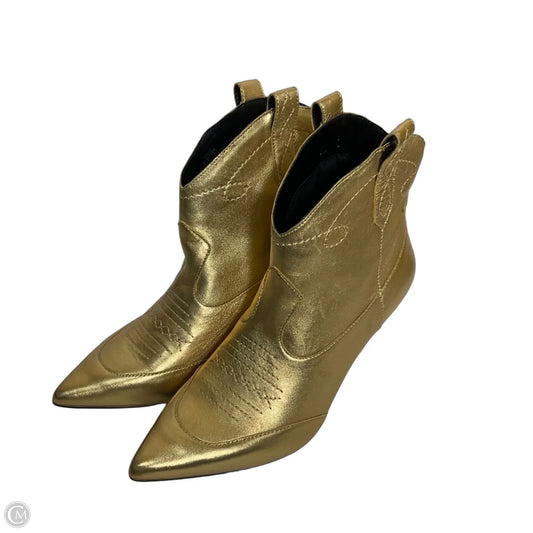 Boots Ankle Heels By Jessica Simpson In Gold, Size: 8.5