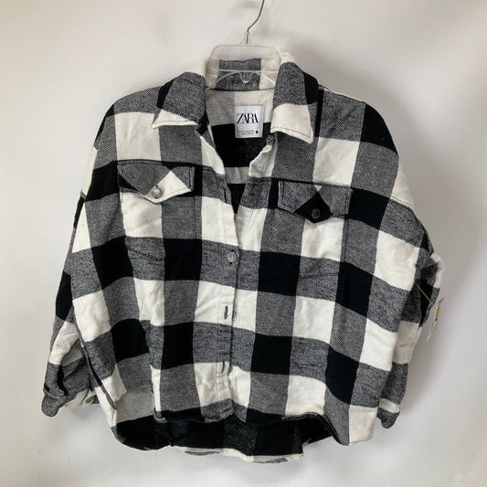 Jacket Shirt By Zara In Plaid Pattern, Size: Xs