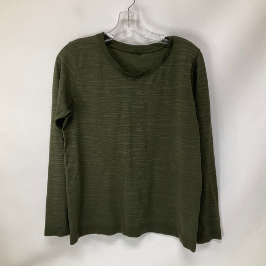 Athletic Top Long Sleeve Crewneck By Lululemon In Green, Size: 12