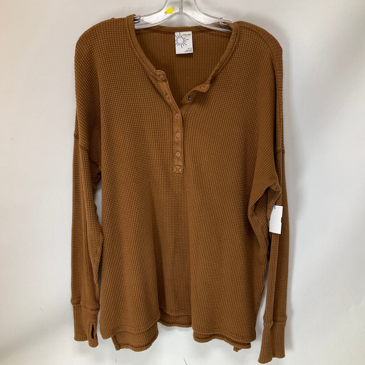 Top Long Sleeve By Aerie In Brown, Size: M