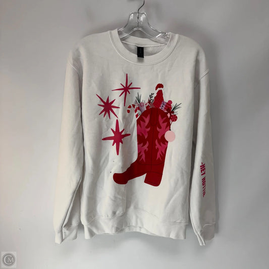 Sweatshirt Crewneck By Gildan In White, Size: S