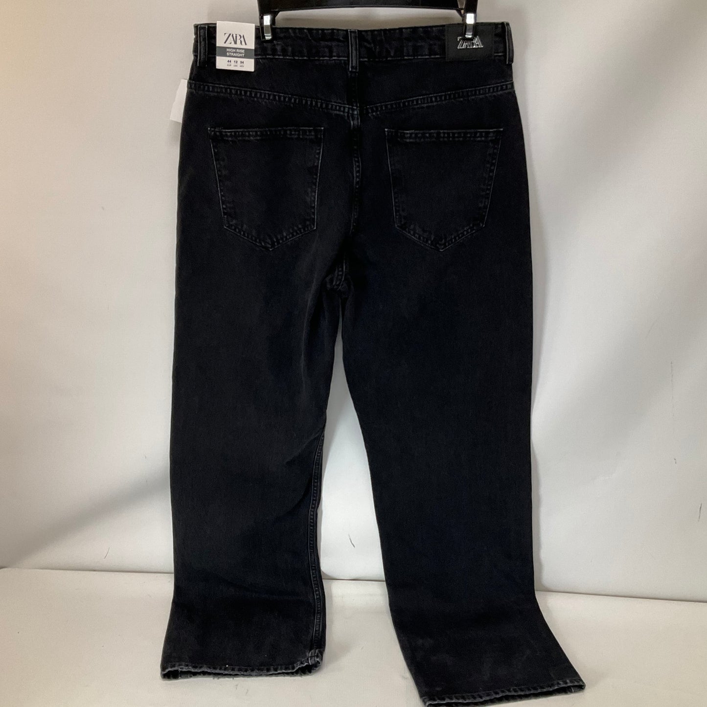 Jeans Straight By Zara In Black, Size: 12