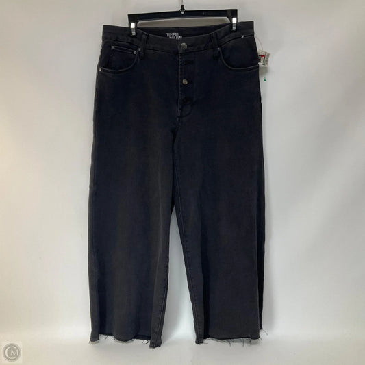 Jeans Straight By Time And Tru In Black Denim, Size: 12