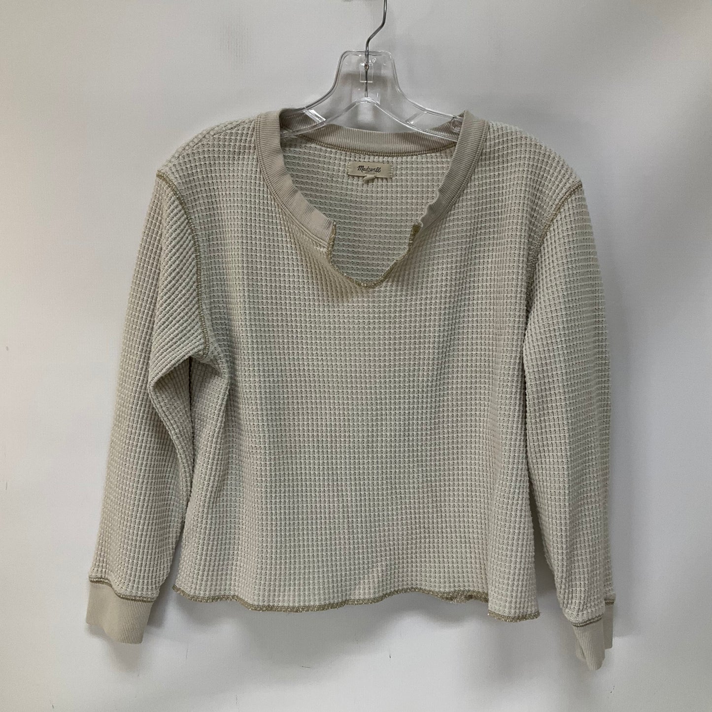 Top Long Sleeve By Madewell In Cream, Size: S