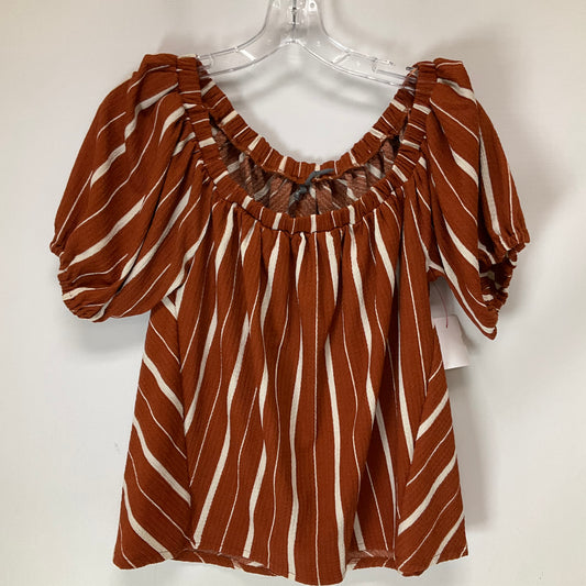 Top Short Sleeve By Anthropologie In Orange, Size: Xs