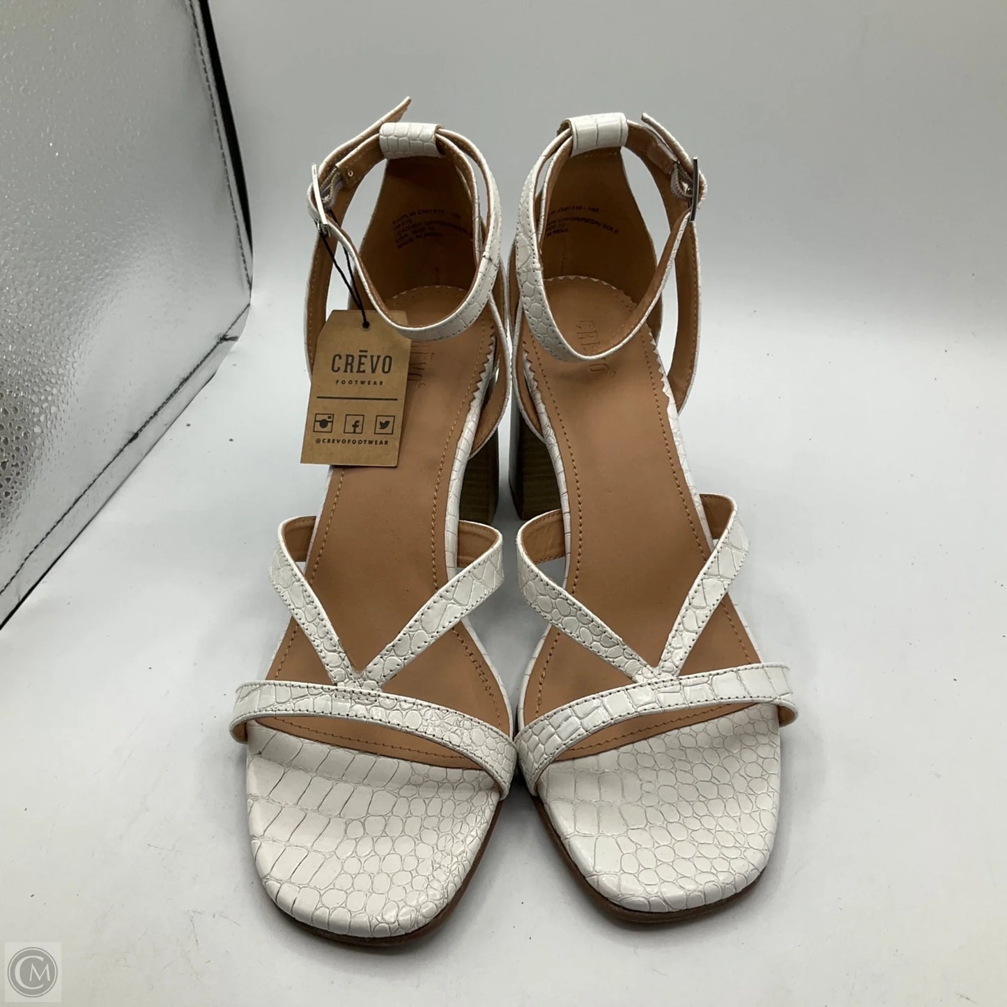 Sandals Heels Block By Clothes Mentor In White, Size: 10