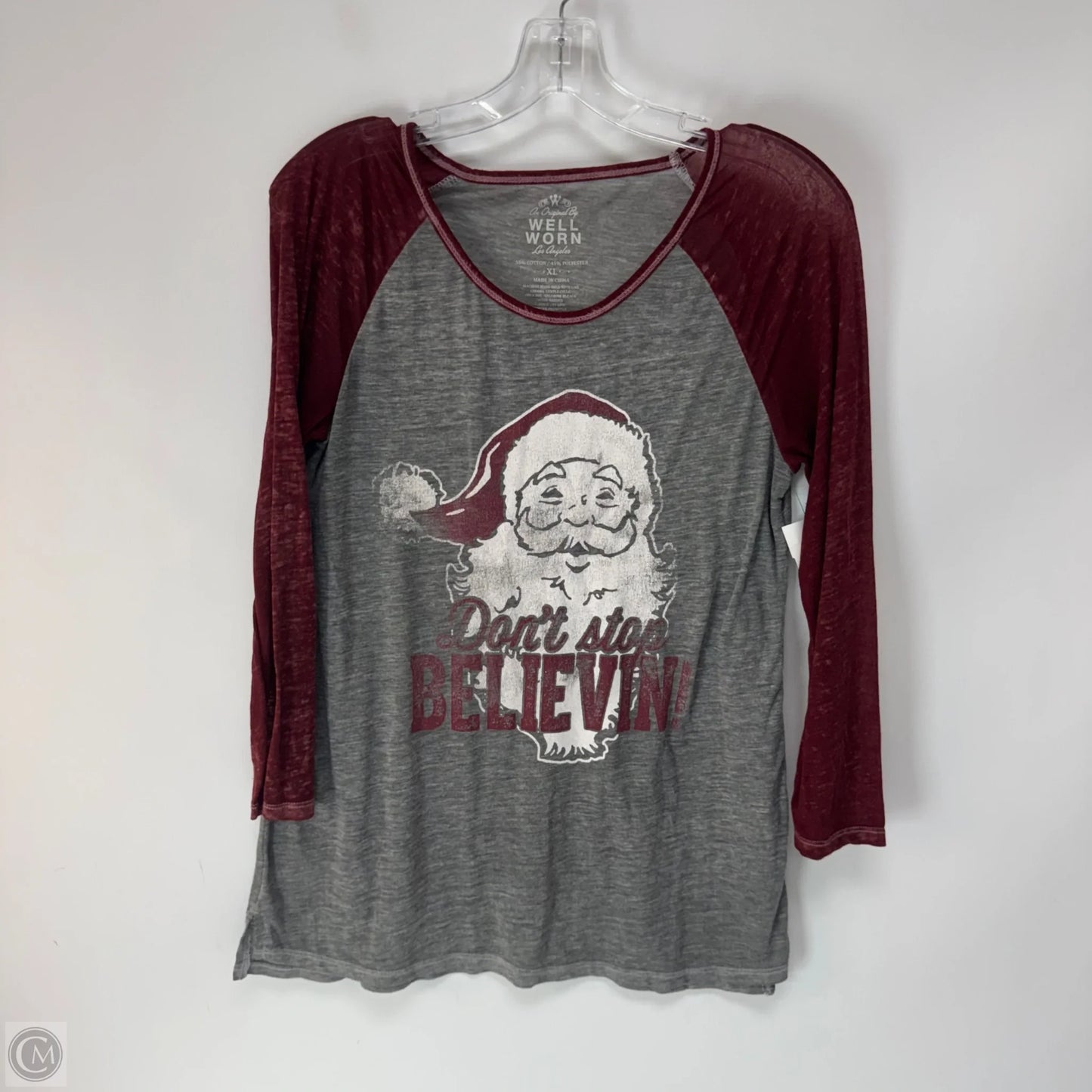 Top Long Sleeve By Clothes Mentor In Grey, Size: Xl