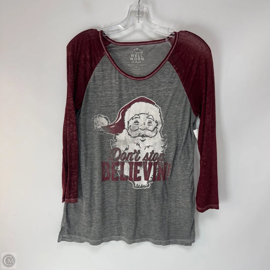 Top Long Sleeve By Clothes Mentor In Grey, Size: Xl