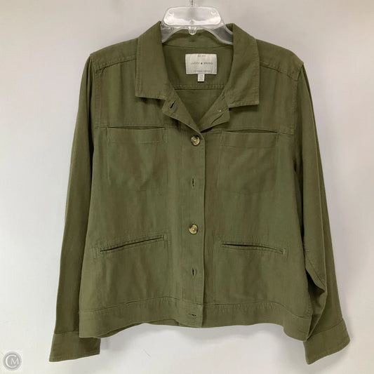 Jacket Shirt By Lucky Brand In Green, Size: L