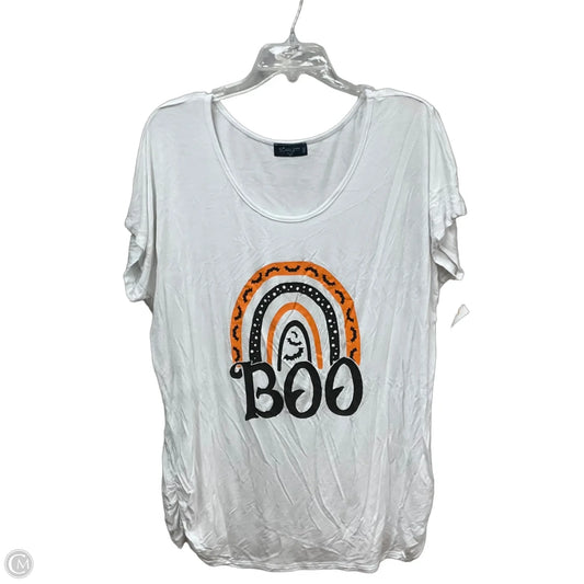 Top Short Sleeve By Cme In White, Size: 2x