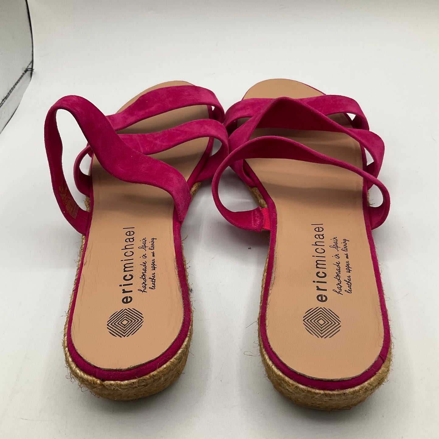 Pink Sandals Flats Eric Michael London, Size 11