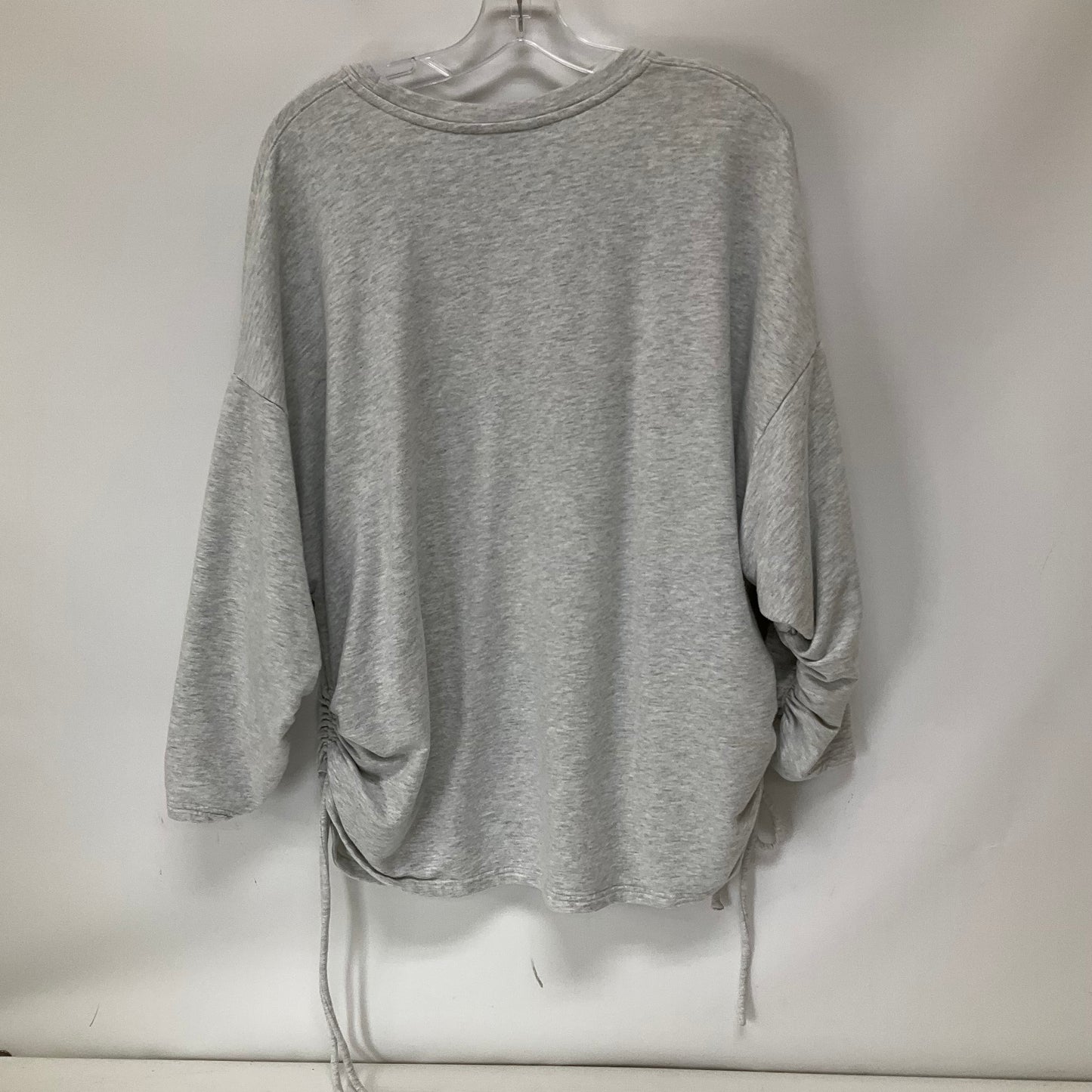 Grey Athletic Top Long Sleeve Collar Athleta, Size 2x