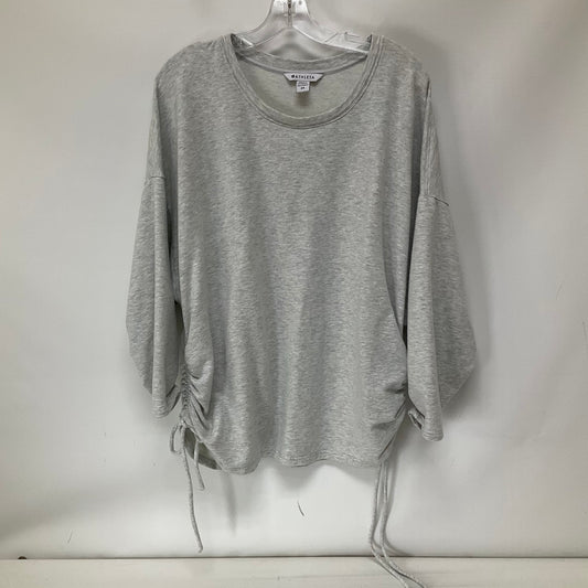 Grey Athletic Top Long Sleeve Collar Athleta, Size 2x