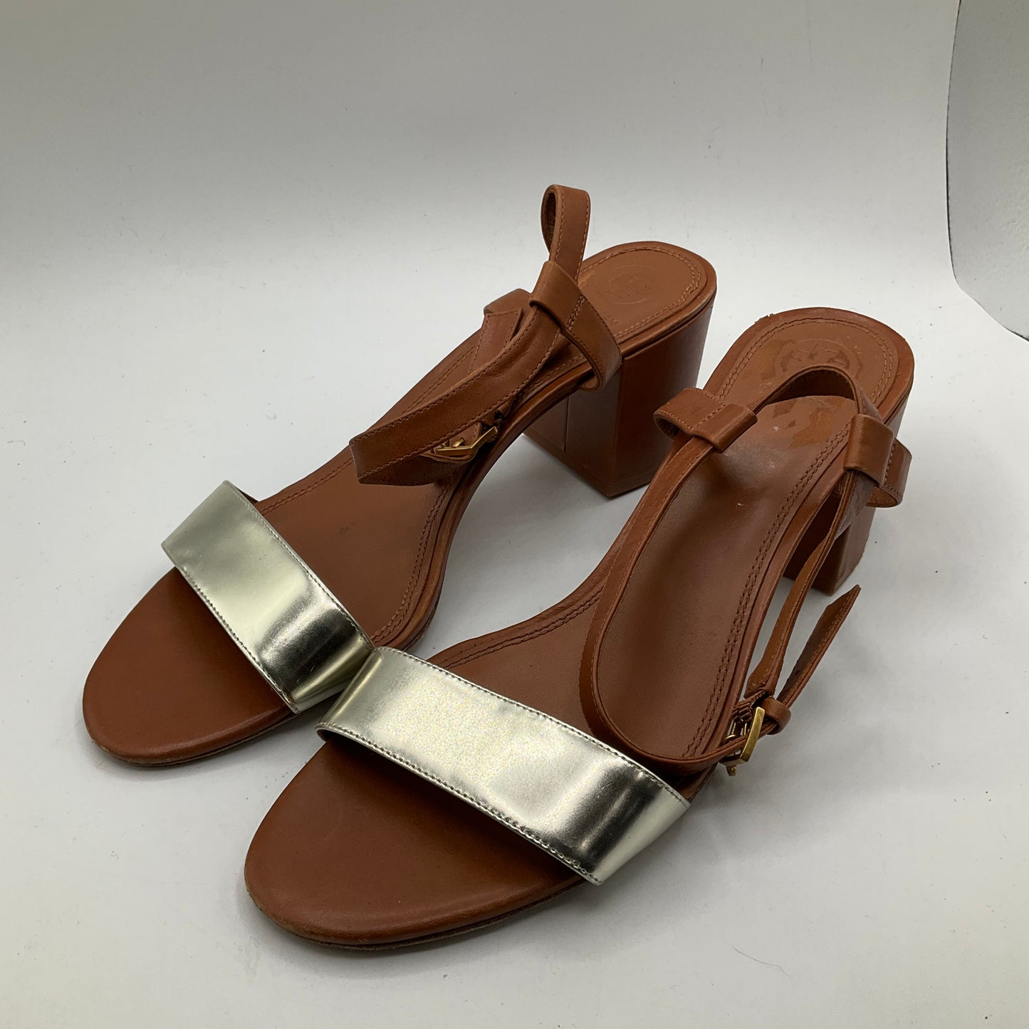 Sandals Heels Block By Tory Burch In Brown, Size: 11