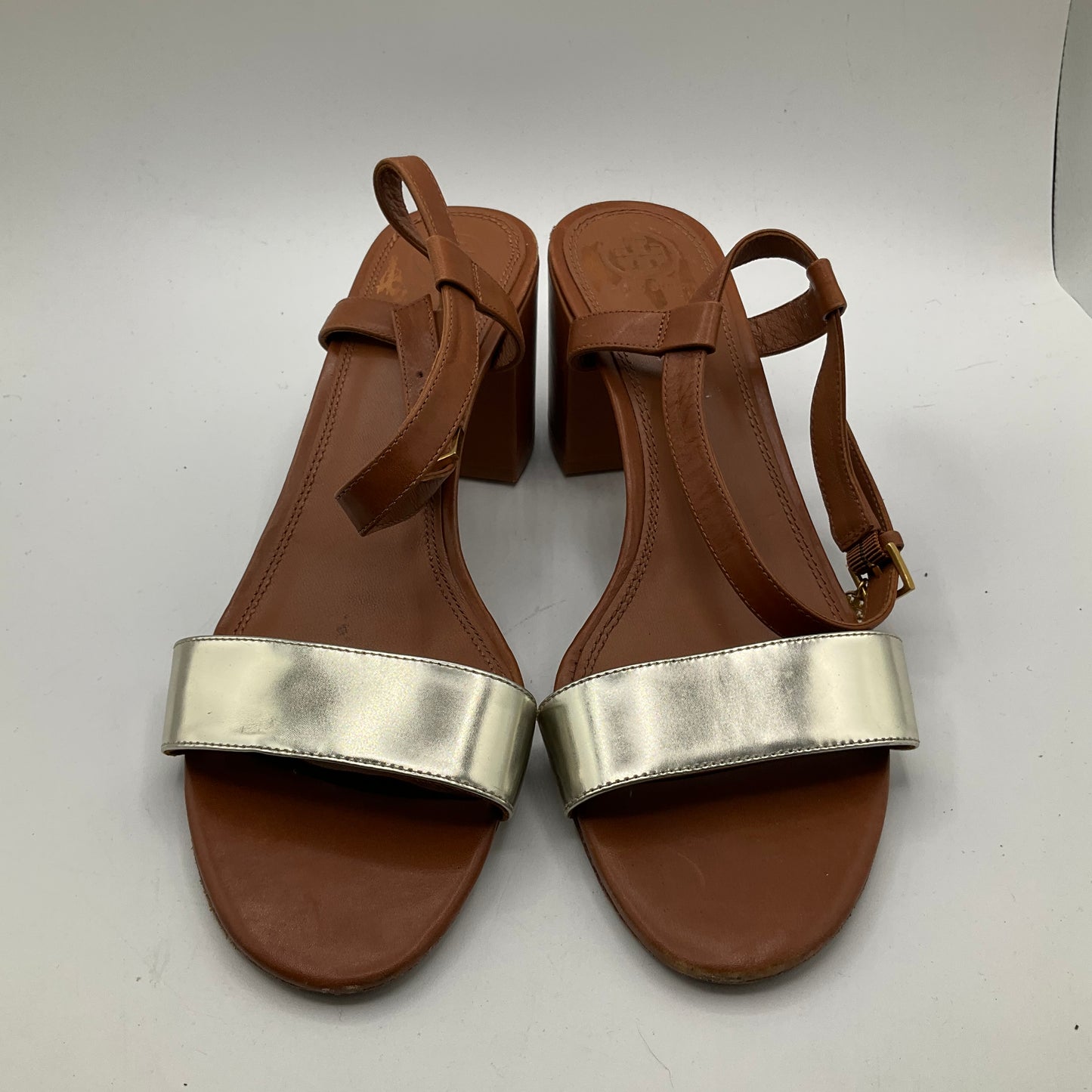 Sandals Heels Block By Tory Burch In Brown, Size: 11