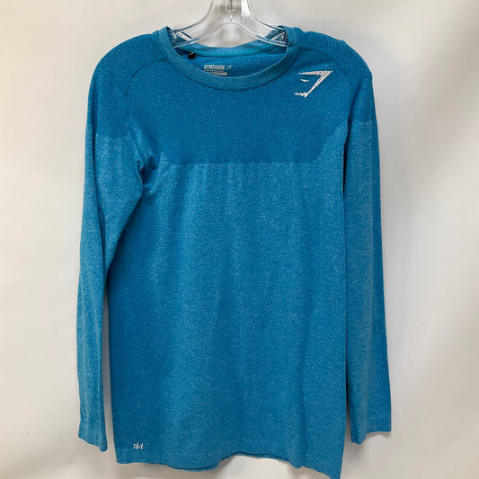 Athletic Top Long Sleeve Collar By Gym Shark In Blue, Size: S