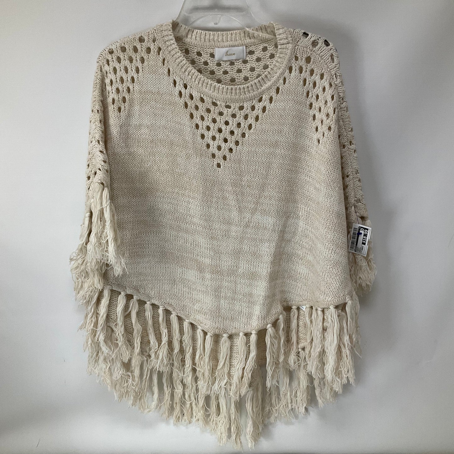 Cream Poncho Braeve, Size Onesize