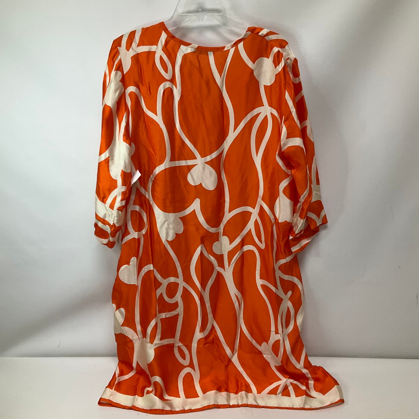 Dress Casual Midi By Cma In Orange & White, Size: L