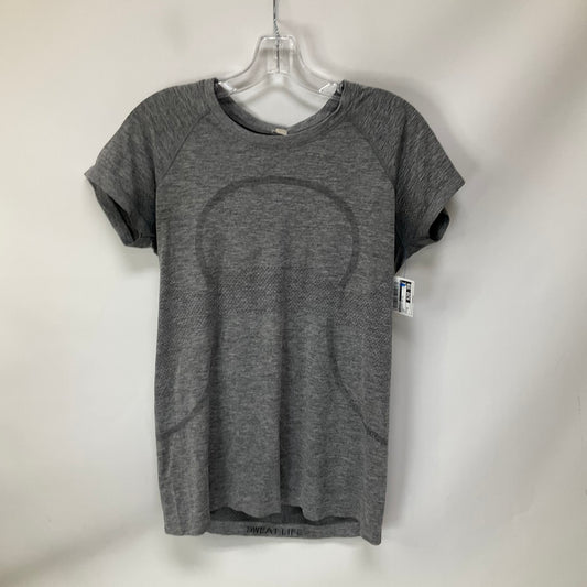 Athletic Top Short Sleeve By Lululemon In Grey, Size: 10