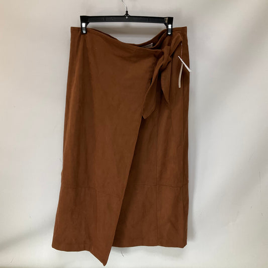Skirt Midi By Anthropologie In Brown, Size: L