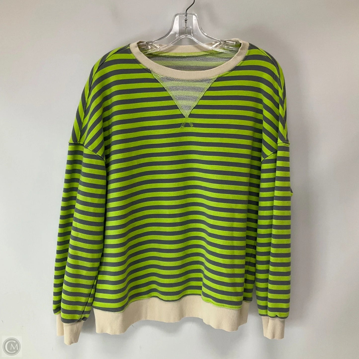 Top Long Sleeve By Cme In Striped Pattern, Size: M
