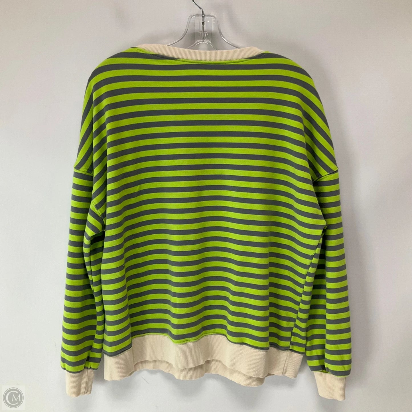 Top Long Sleeve By Cme In Striped Pattern, Size: M