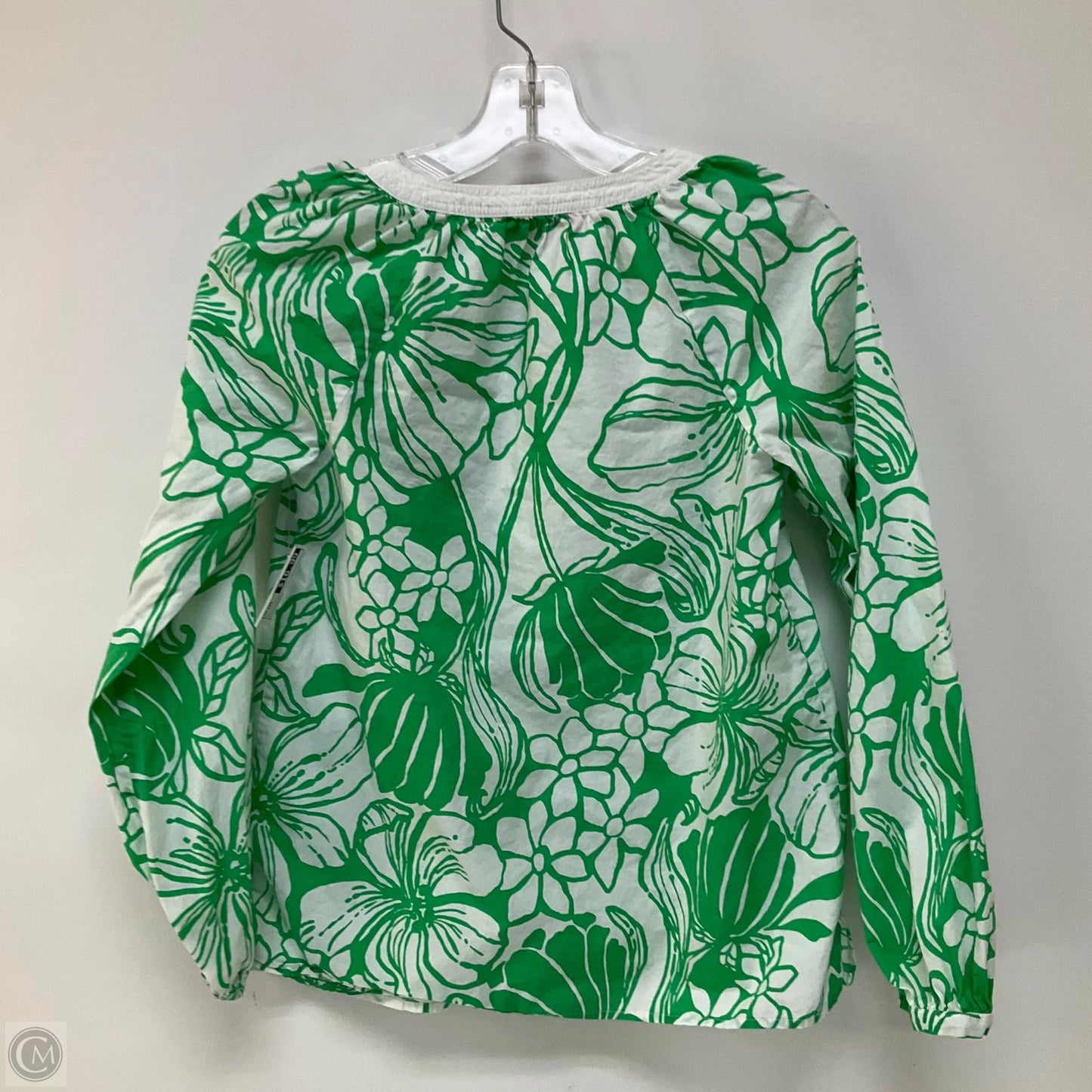 Top Long Sleeve Designer By Lilly Pulitzer In Green & White, Size: Xxs