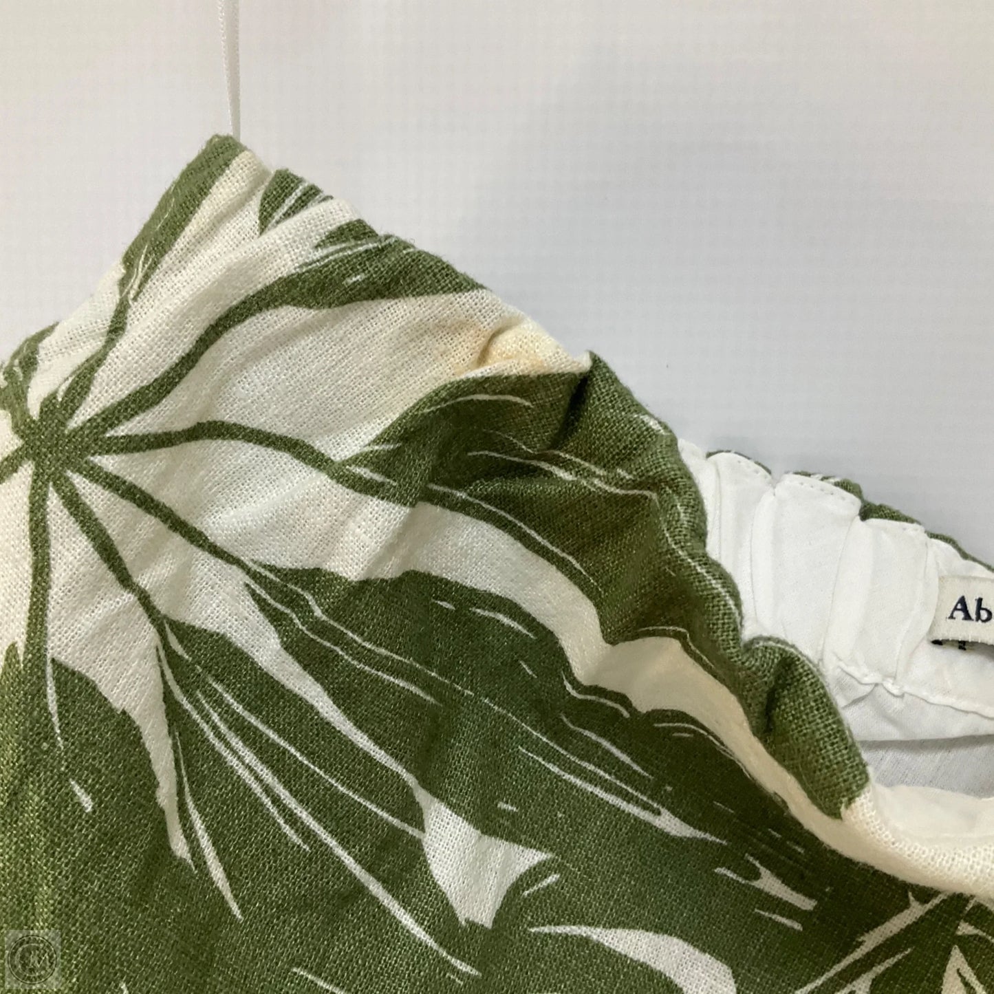 Top Short Sleeve By Abercrombie And Fitch In Green & White, Size: S