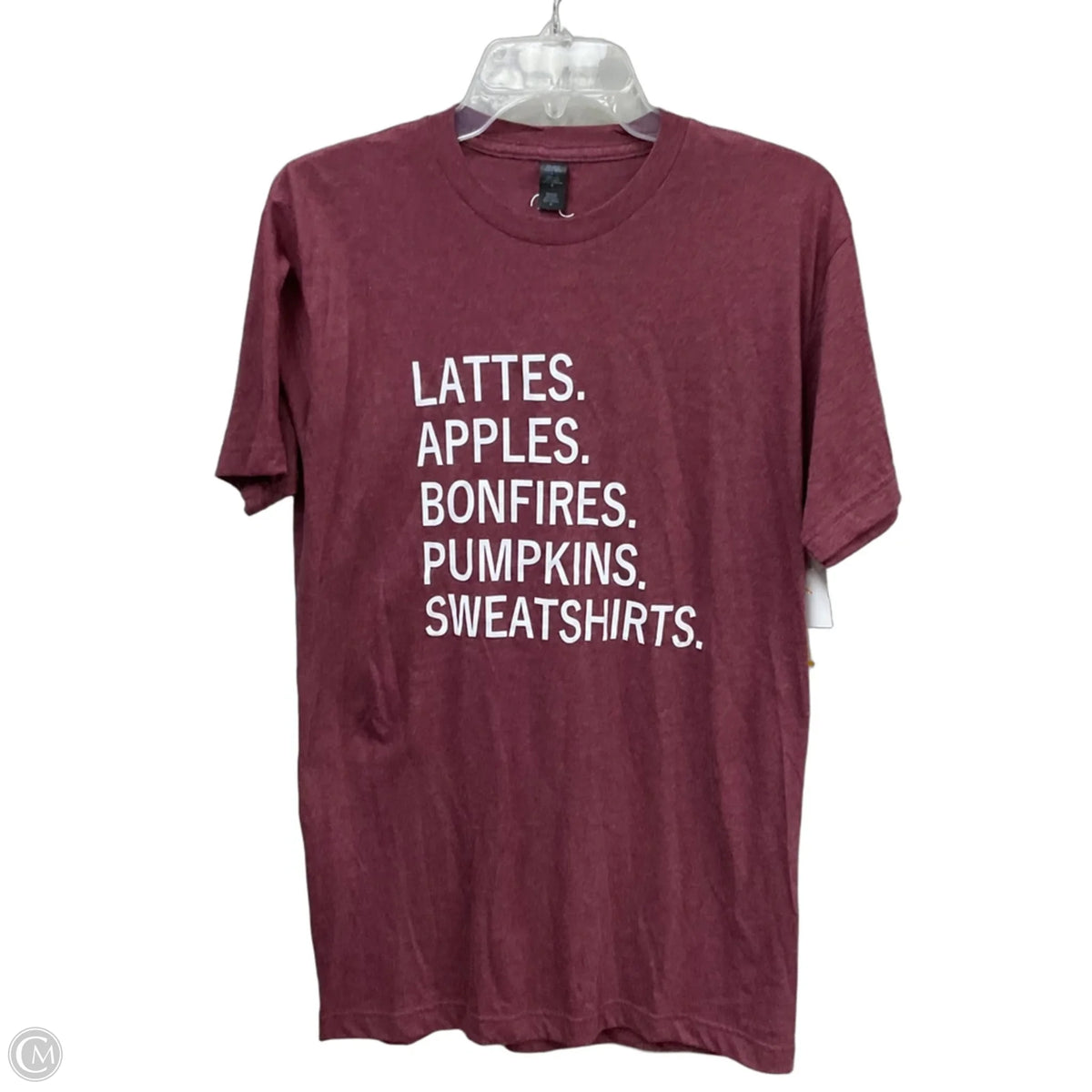 Top Short Sleeve Basic By Cmf In Maroon, Size: L