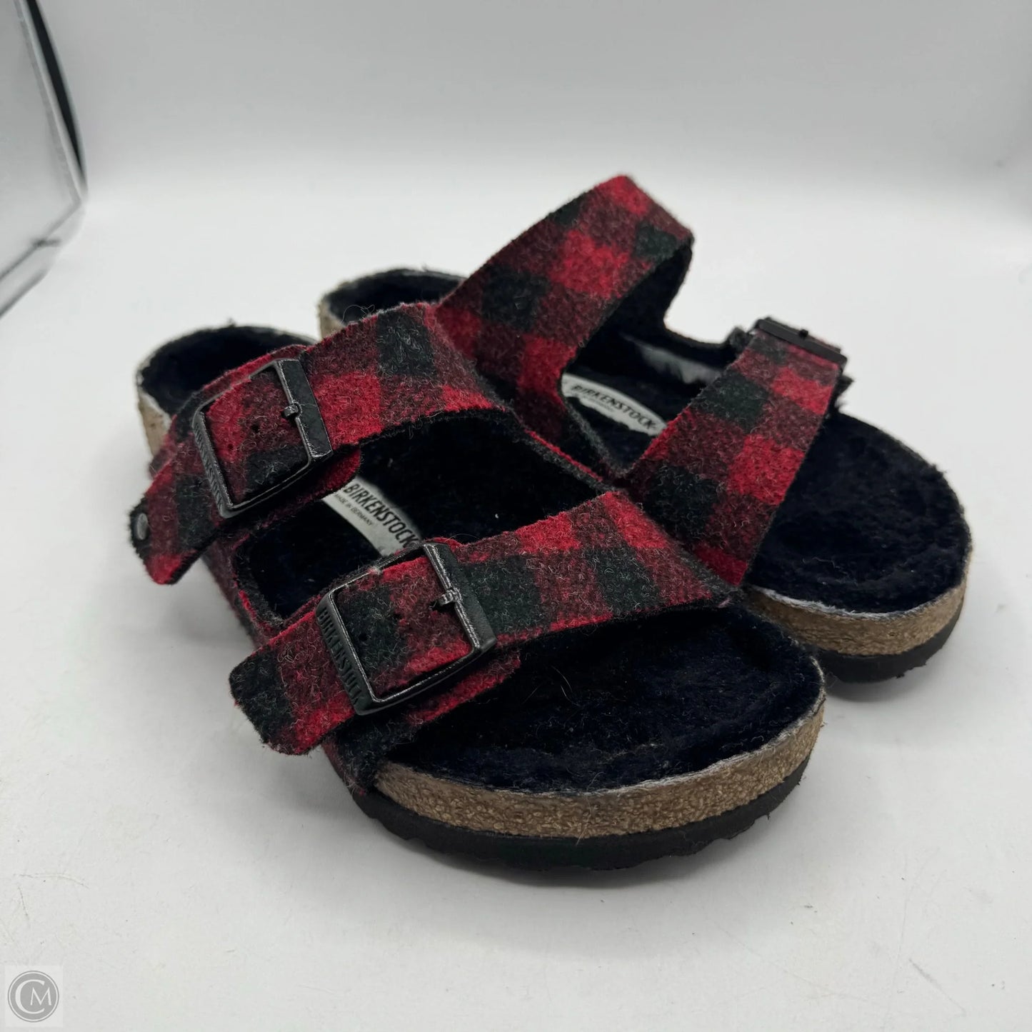 Sandals Flats By Birkenstock In Black & Red, Size: 5